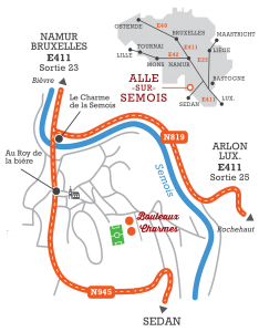 Plan d acces Chalets des Ardennes à Alle-sur-Semois